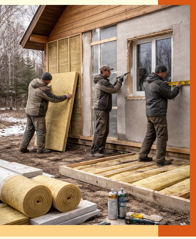 Утепление дачного дома в Кондопоге от 4822 руб/м2 — недорого | ТепломастерКнп