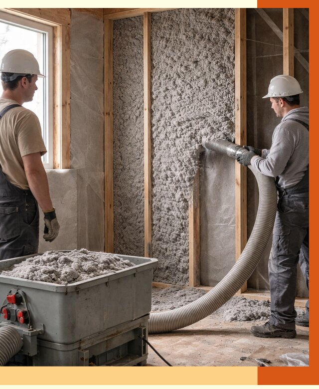 Утепление каркасного дома эковатой в Кондопоге от 1827 руб. | ТепломастерКнп