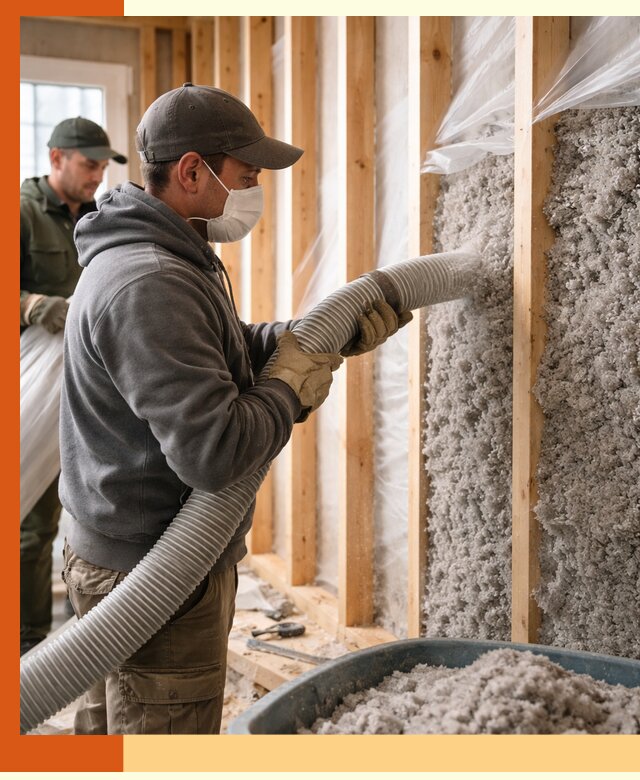 Утепление каркасного дома эковатой в Кондопоге — качественно и надолго