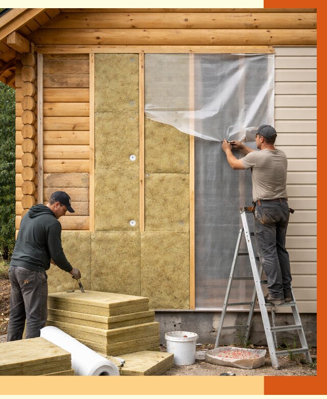 Утепление дома из бруса в Кондопоге от 3807 руб./м2 — работы под ключ | ТепломастерКнп