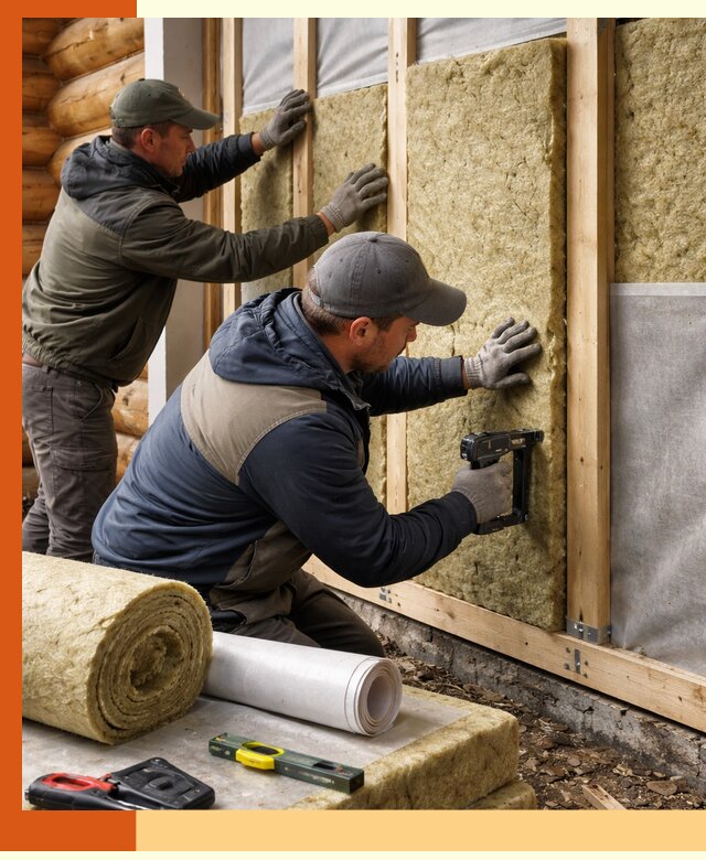 Утепление бревенчатого дома под ключ в Кондопоге