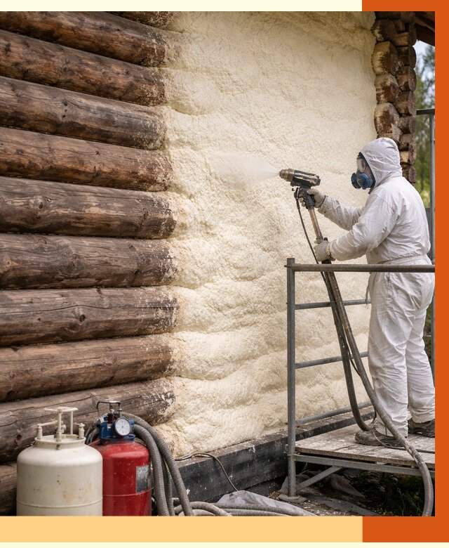 Утепление бревенчатого дома ППУ в Кондопоге под ключ от 6345 руб. | ТепломастерКнп