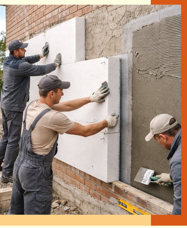 Утепление кирпичного дома в Кондопоге от 4264 руб. под ключ | ТепломастерКнп