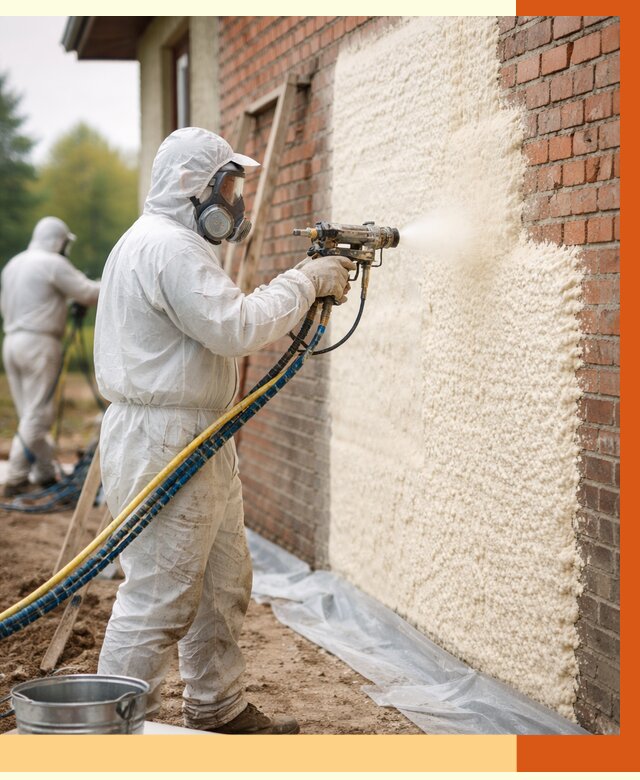 Утепление кирпичного дома ППУ в Кондопоге под ключ от 6599 руб. | ТепломастерКнп