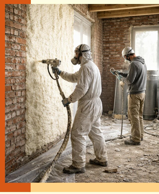 Утепление кирпичного дома пенополиуретаном в Кондопоге