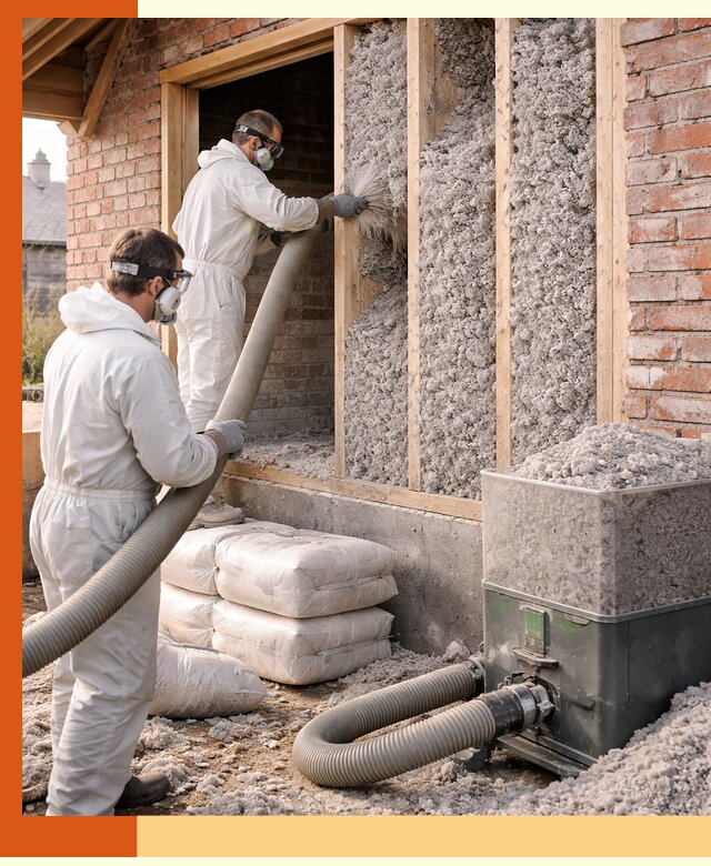 Утепление кирпичного дома эковатой в Кондопоге