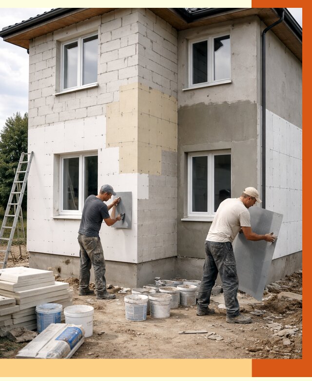 Утепление дома из газобетона в Кондопоге от 4264 руб./м² — заказать у ТепломастерКнп