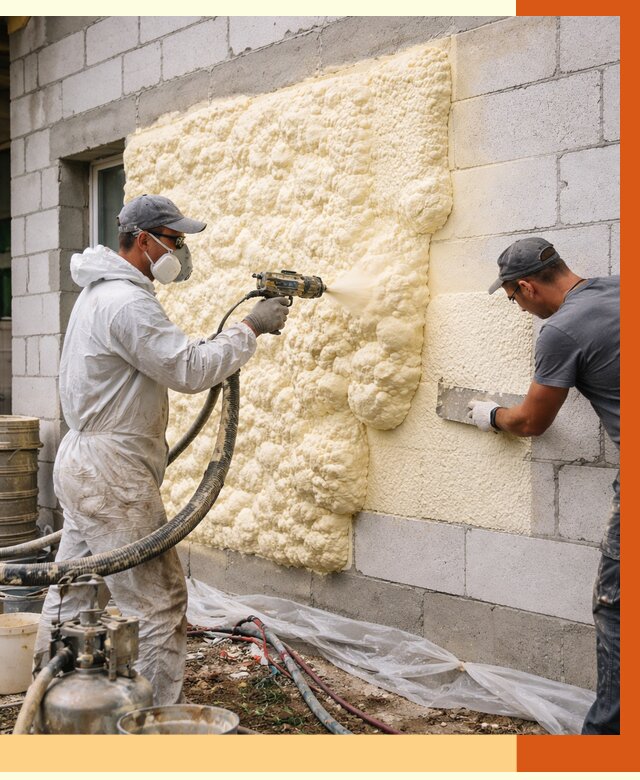 Утепление дома из газобетона ППУ в Кондопоге от 4873 руб./м² под ключ | ТепломастерКнп