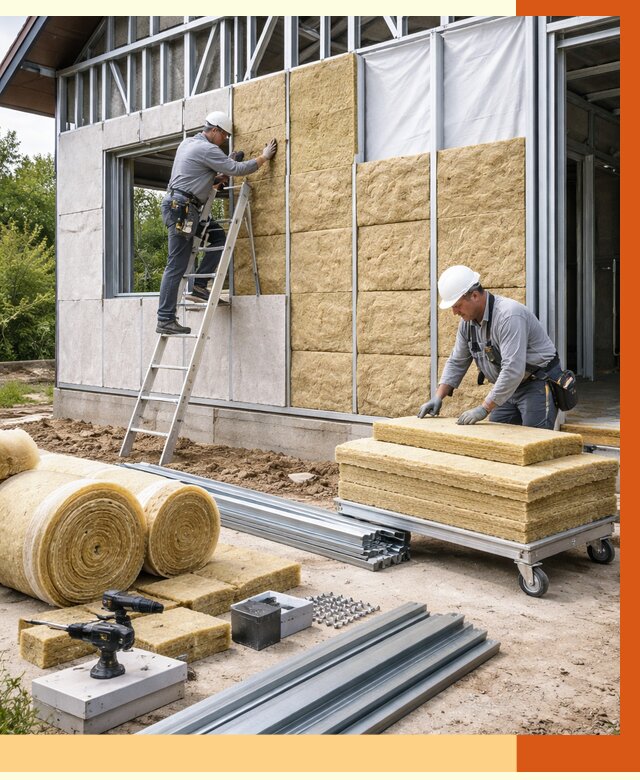 Утепление дома из ЛСТК в Кондопоге от 5279 руб./м² — профессионально | ТепломастерКнп