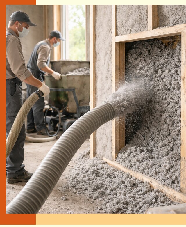 Утепление коттеджа эковатой в Кондопоге с гарантией качества