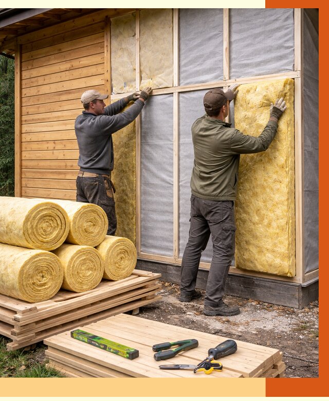 Утепление бани снаружи в Кондопоге от 86292 руб. под ключ | ТепломастерКнп