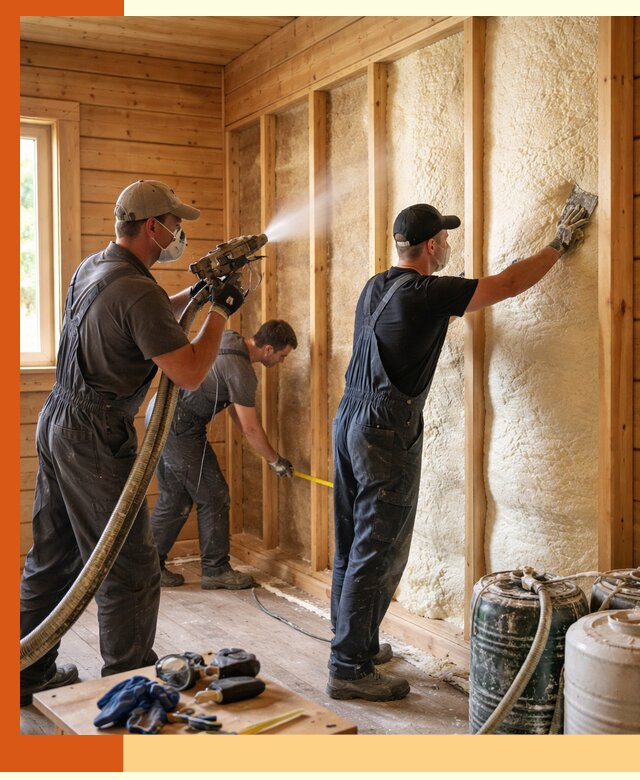 Утепление бани пенополиуретаном (ППУ) в Кондопоге