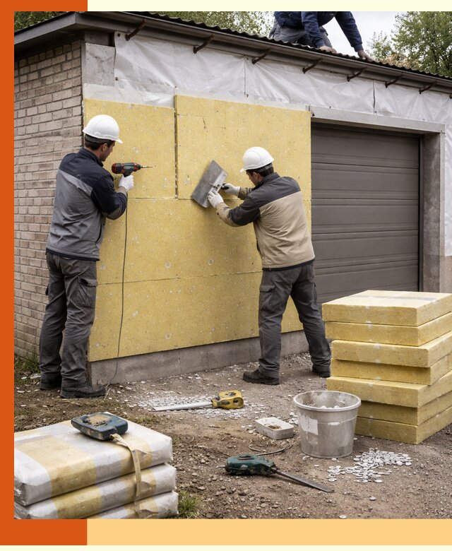 Утепление гаража снаружи в Кондопоге качественно и надёжно