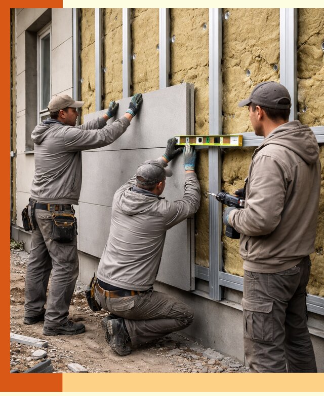 Утепление вентилируемого фасада под ключ в Кондопоге