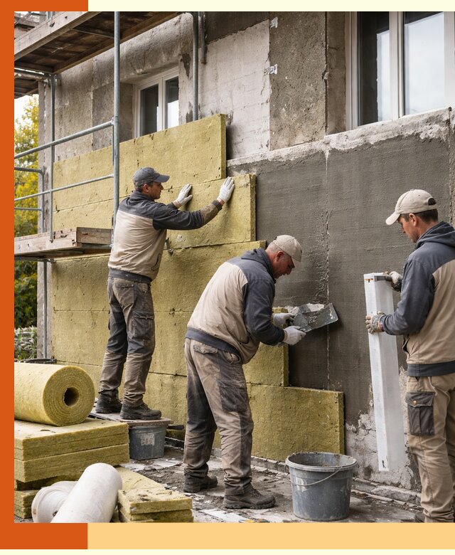 Утепление фасада зданий и домов в Кондопоге