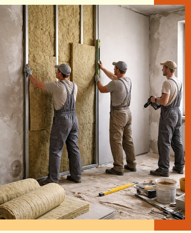 Утепление стен изнутри в Кондопоге от 2284 руб/м² под ключ | ТепломастерКнп