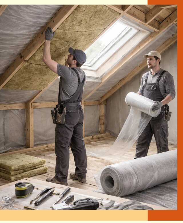 Утепление крыши изнутри мансарды в Кондопоге от 4264 руб./м² | ТепломастерКнп