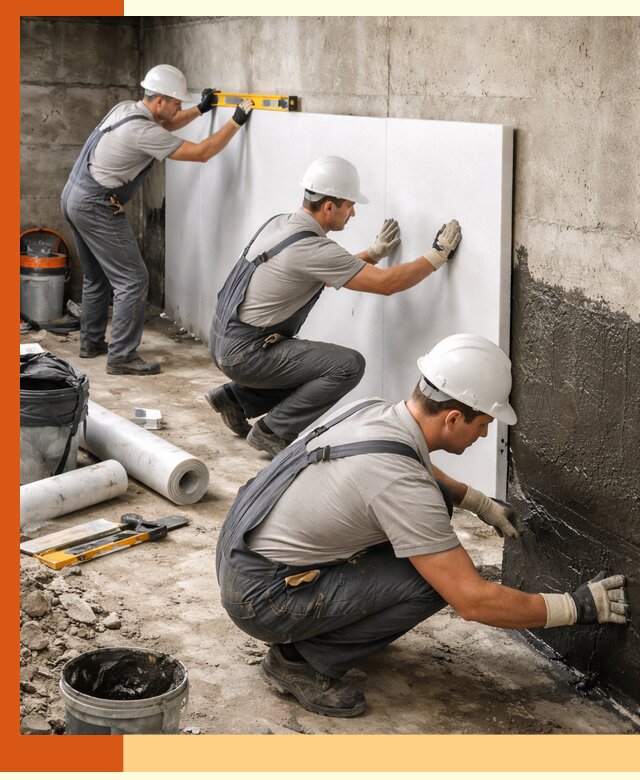 Утепление фундамента изнутри профессионально в Кондопоге