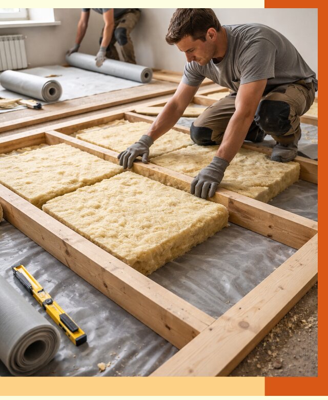 Утепление деревянного пола в Кондопоге от 1523 руб./м2 под ключ | ТепломастерКнп