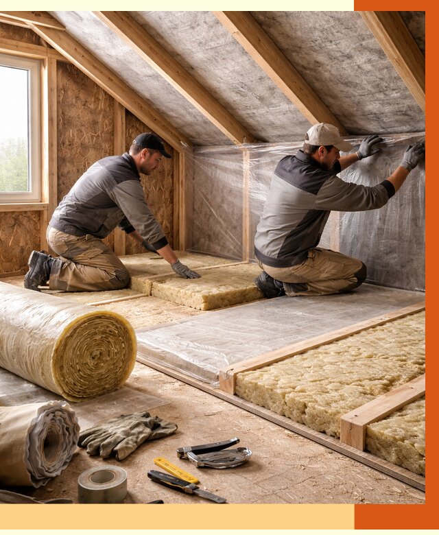 Утепление чердака в Кондопоге от 7614 руб/м² — теплоизоляция и комплексное утепление под ключ | ТепломастерКнп