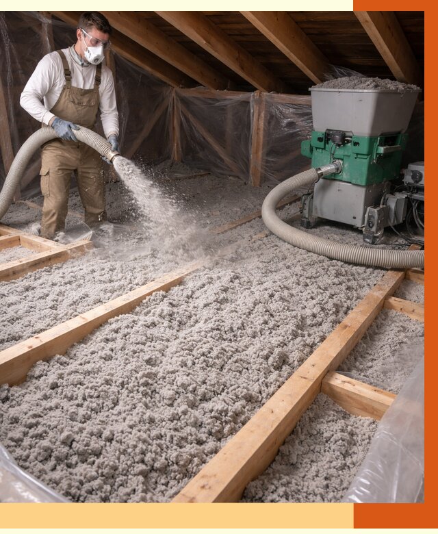 Утепление чердака эковатой в Кондопоге от 1472 руб/м2 — заказать у ТепломастерКнп