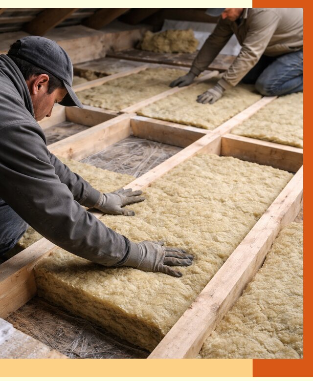 Утепление чердака минватой в Кондопоге от 3553 руб/м2 под ключ | ТепломастерКнп