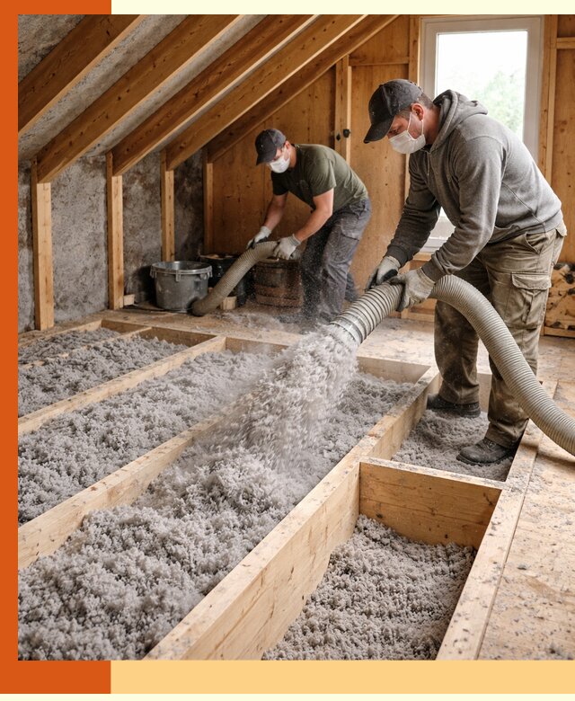 Утепление мансарды эковатой в Кондопоге с гарантией качества