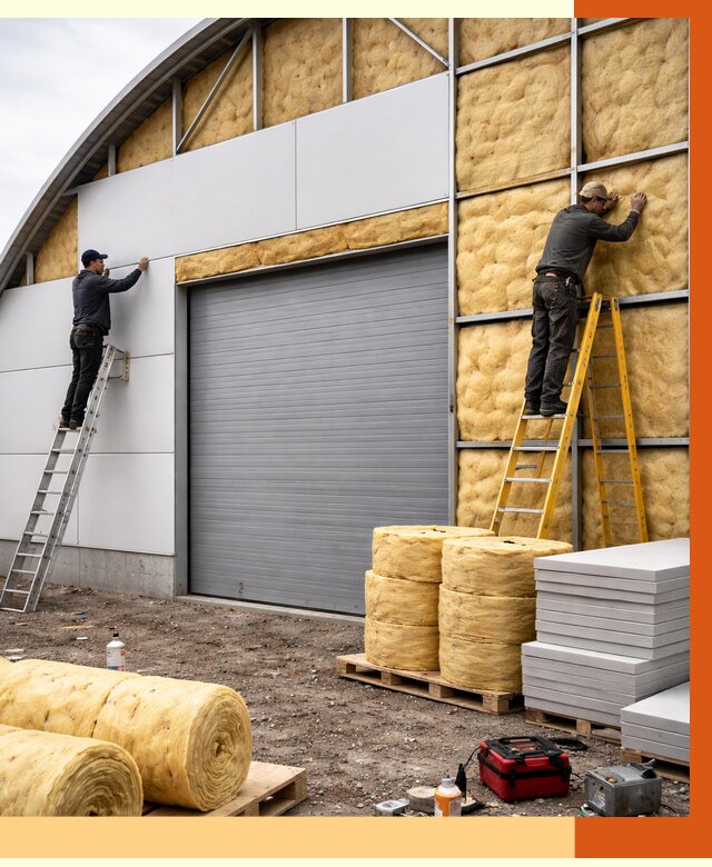 Утепление ангара пенополиуретаном в Кондопоге от 7309 руб./м² — комплекс от ТепломастерКнп