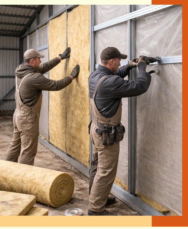 Утепление металлического ангара в Кондопоге от 4822 руб/м2 — услуги под ключ | ТепломастерКнп