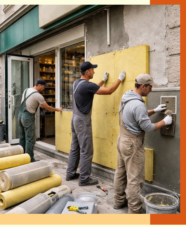 Утепление магазина в Кондопоге от 4568 руб/м2 — цена, стены и снаружи | ТепломастерКнп