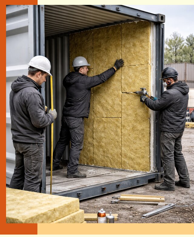 Утепление морского контейнера в Кондопоге: надежная теплоизоляция и защита