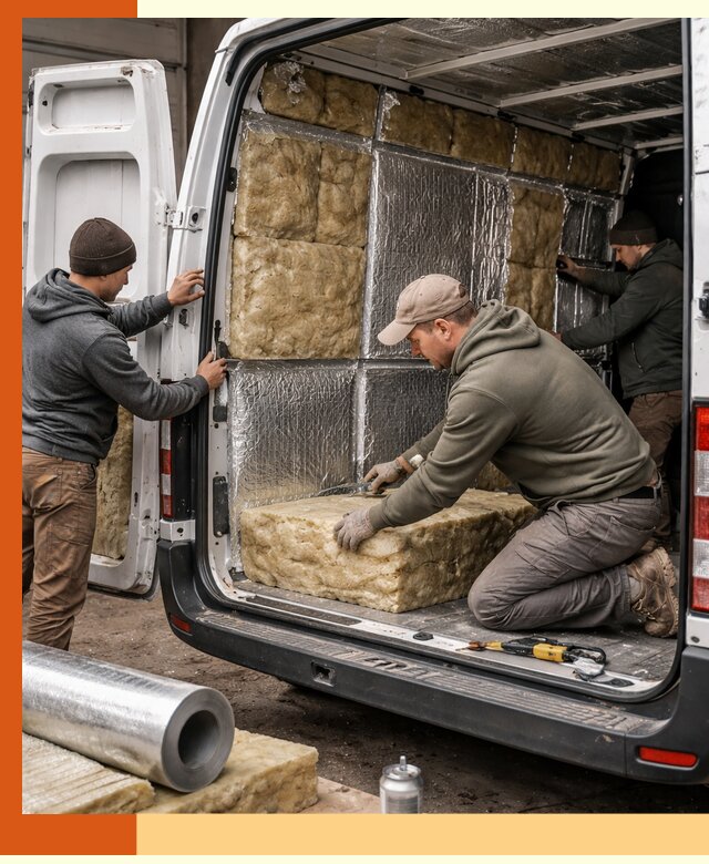 Утепление фургона в Кондопоге: профессиональная теплоизоляция и шумоизоляция
