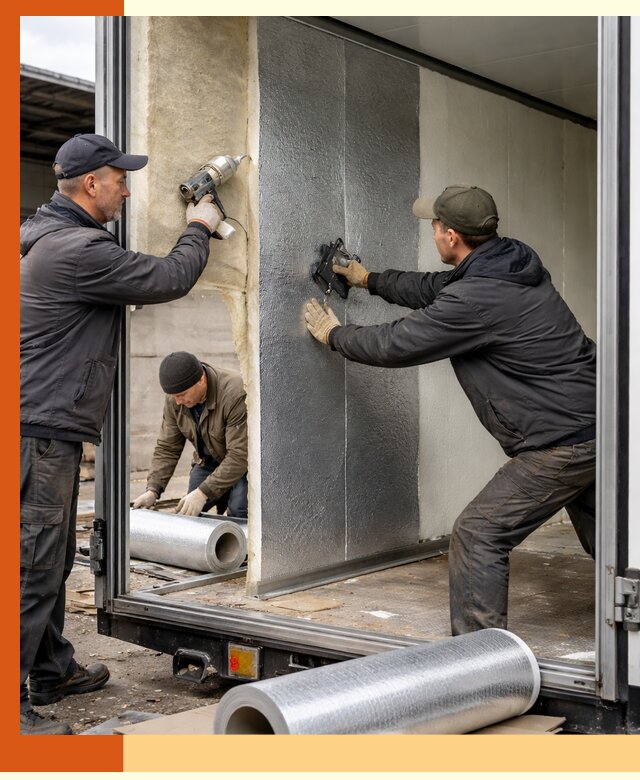 Утепление холодильного кузова в Кондопоге — монтаж и теплоизоляция