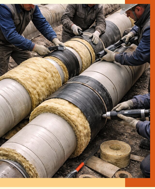 Утепление трубопровода в Кондопоге под ключ от 1878 руб. — надежно и выгодно | ТепломастерКнп