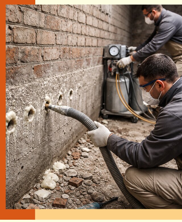 Заполнение колодцевой кладки ППУ в Кондопоге быстро и герметично