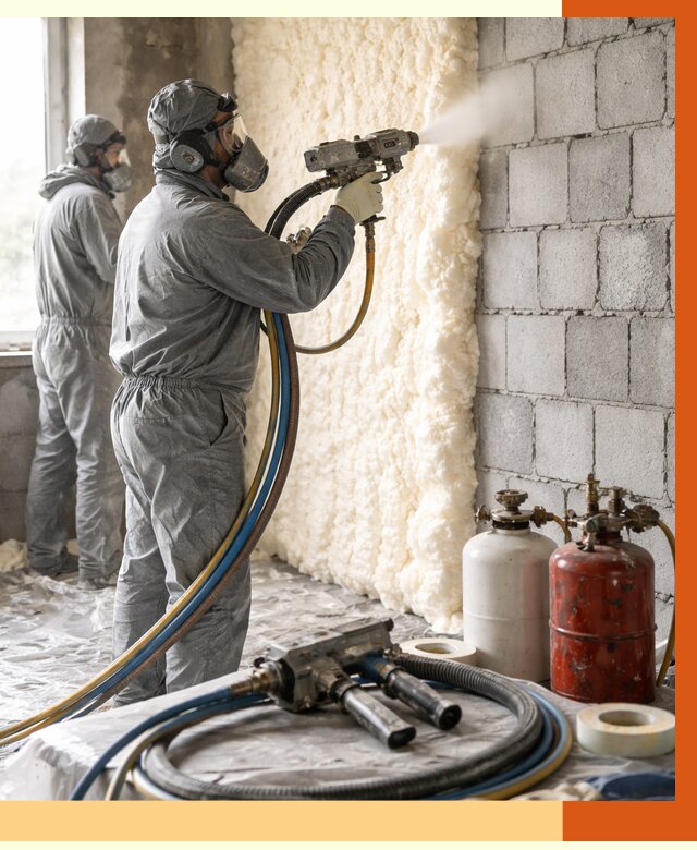 Утепление блочной стены ППУ в Кондопоге от 4315 руб./м² — ТепломастерКнп