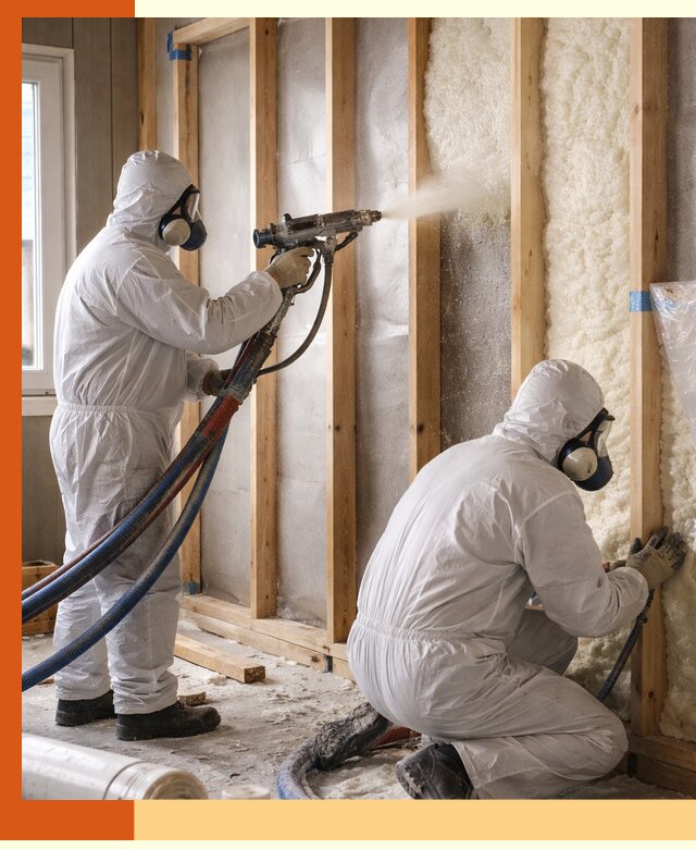 Утепление каркасной стены ППУ в Кондопоге для домов и коттеджей