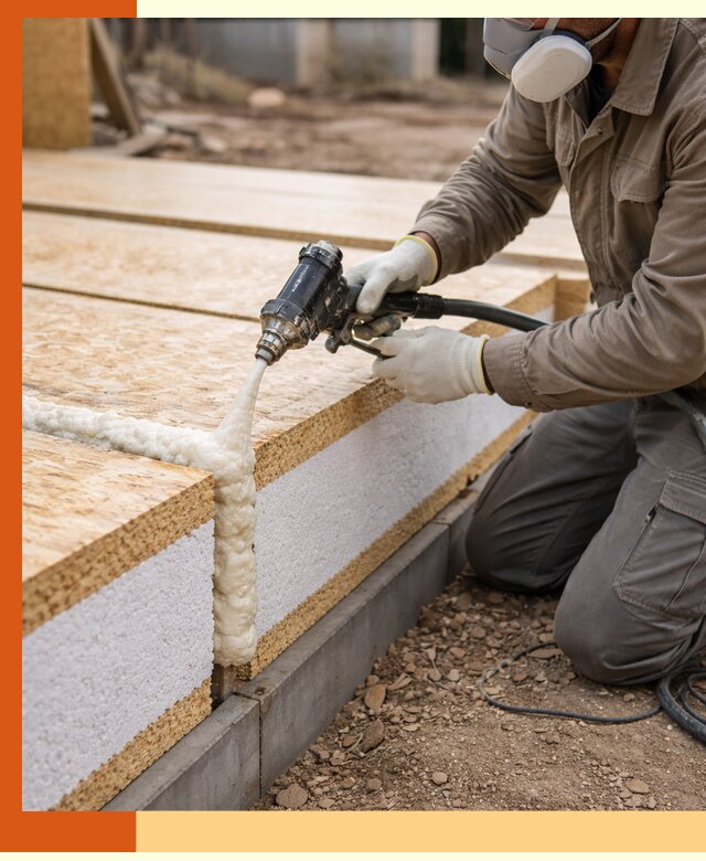 Утепление СИП-панелей пенополиуретаном (ППУ) в Кондопоге