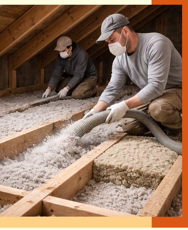 Заполнение полостей чердачного перекрытия в Кондопоге от 4568 руб. | ТепломастерКнп