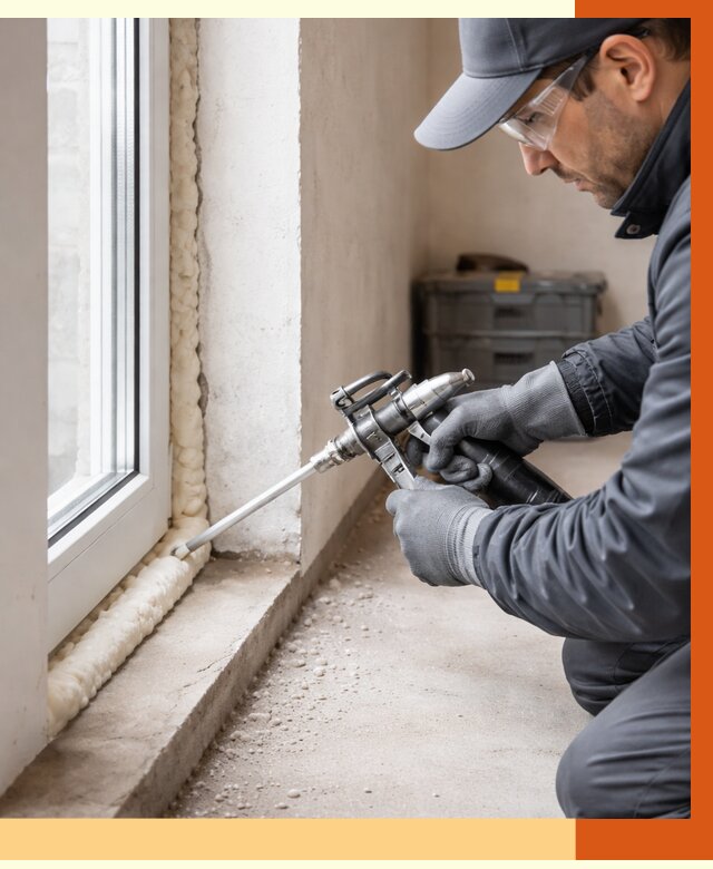 Герметизация стыков ППУ в Кондопоге от 1675 руб. за м2 — утепление примыканий под ключ | ТепломастерКнп