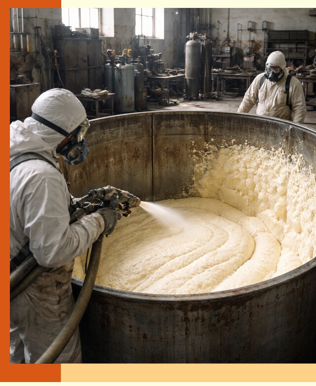 Заливка ппу в емкости с полной изоляцией и герметизацией в Кондопоге