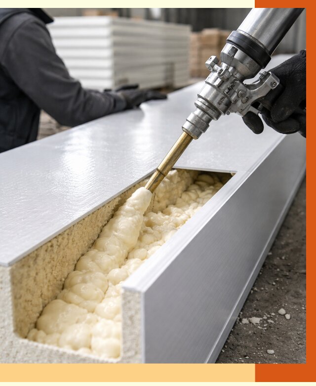 Заполнение пустот холодильных панелей в Кондопоге от 7614 руб. | ТепломастерКнп