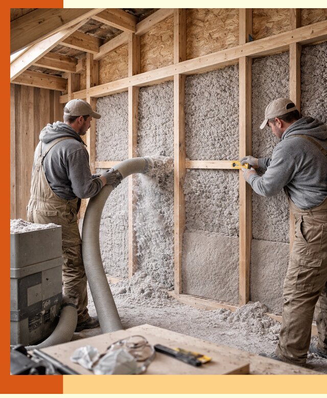 Утепление эковатой стен, потолков и перекрытий в Кондопоге