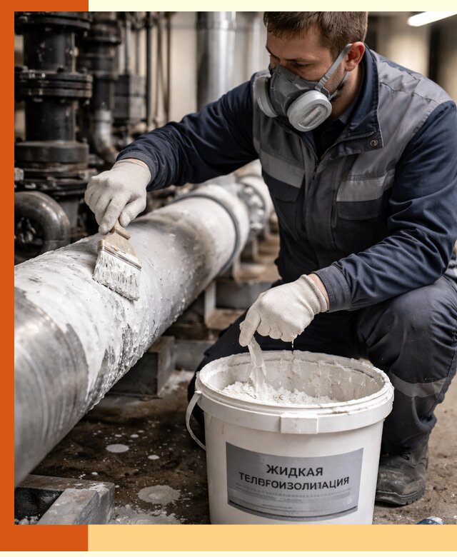 Утепление оборудования жидкой теплоизоляцией в Кондопоге