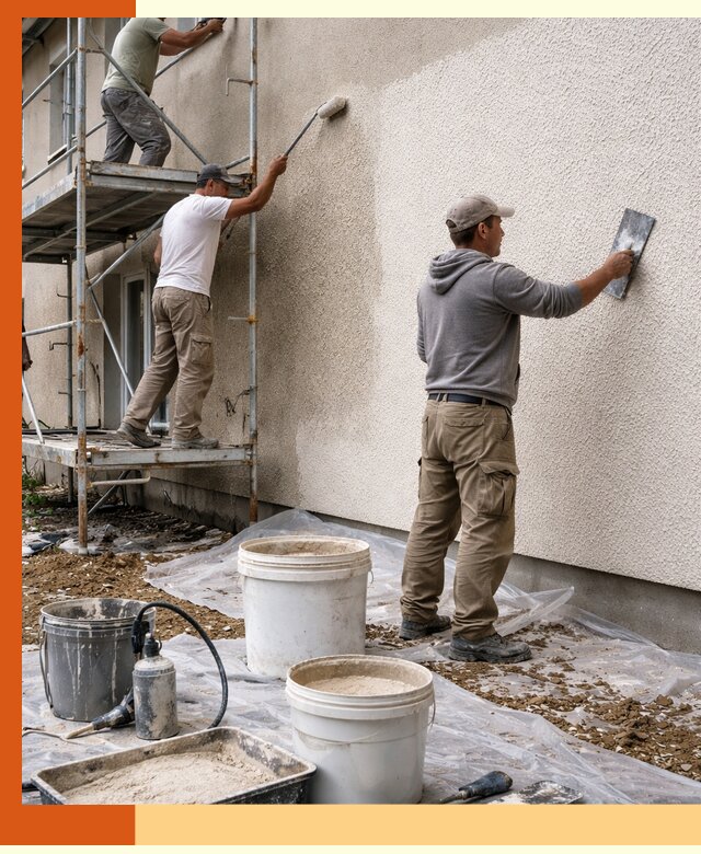 Утепление фасада жидкой пробкой в Кондопоге