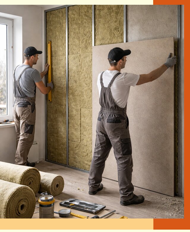 Шумоизоляция стен в Кондопоге от 4568 руб/м2 — звукоизоляция стен под ключ | ТепломастерКнп