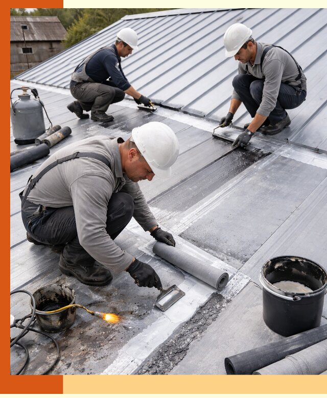 Гидроизоляция металлической кровли с гарантией в Кондопоге