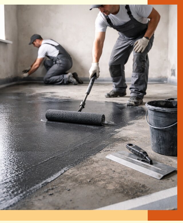 Профессиональная гидроизоляция пола в Кондопоге от 8629 руб. под ключ | ТепломастерКнп