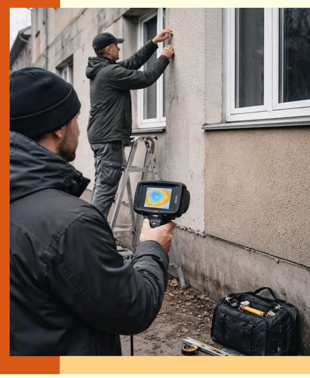 Тепловизионное обследование фасада в Кондопоге для выявления дефектов