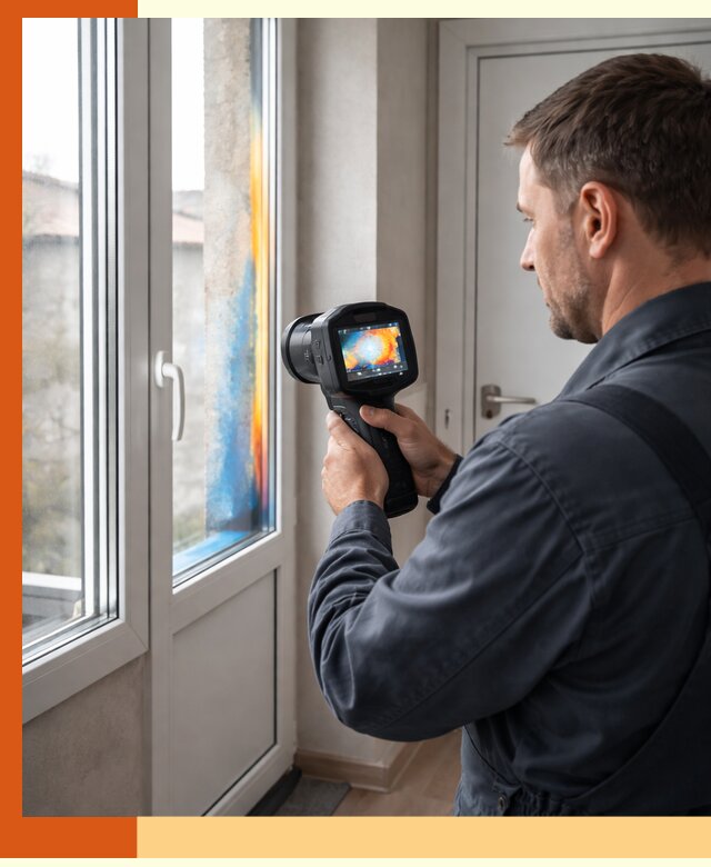 Тепловизионное обследование окон и дверей в Кондопоге